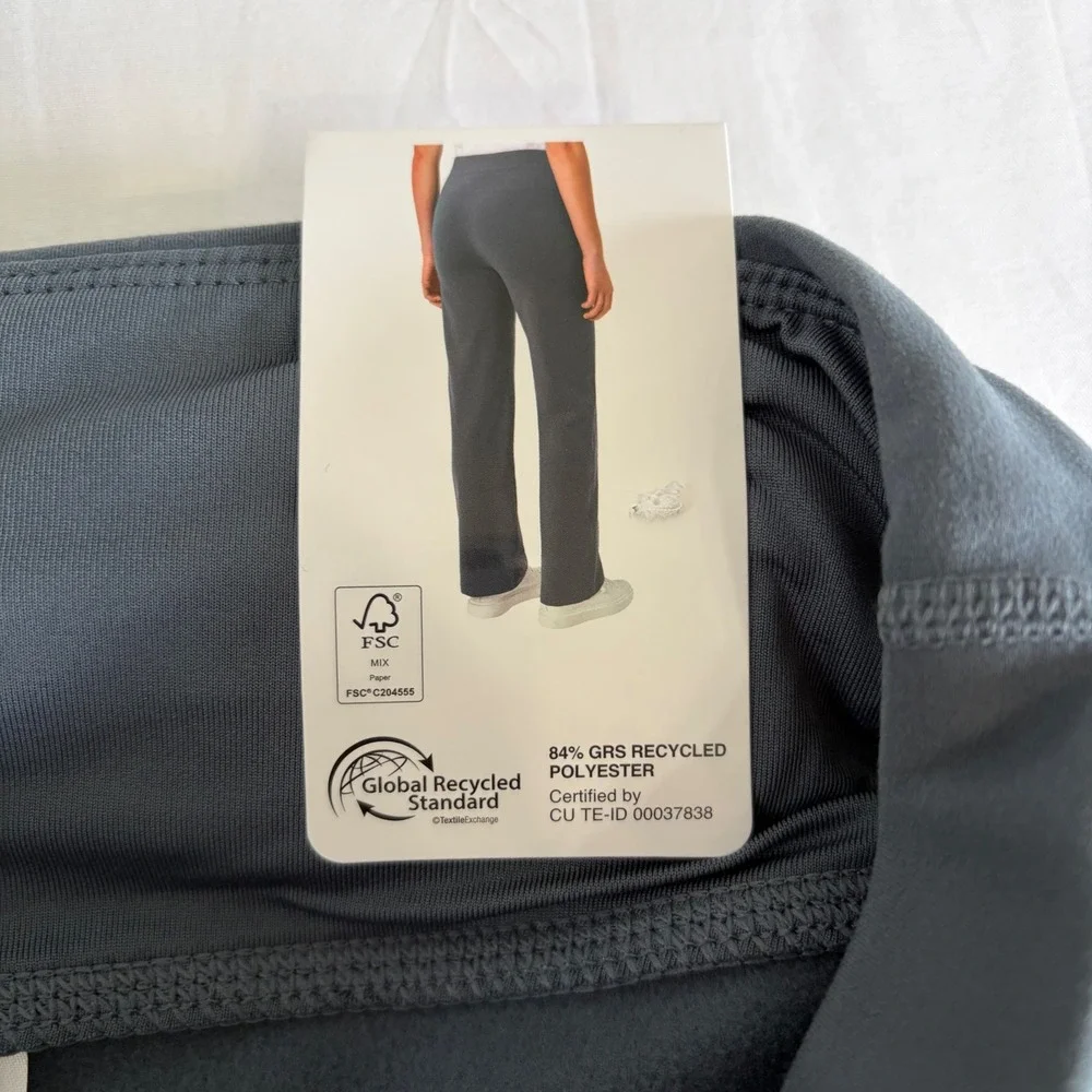 Mondetta High Rise Straight Leg Pants‎ Gray Recycled Polyester Spandex Medium